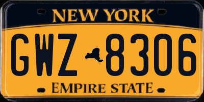 NY license plate GWZ8306