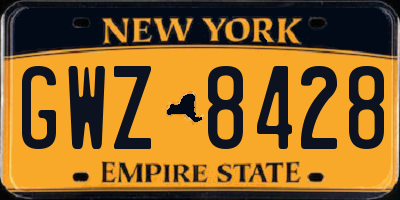 NY license plate GWZ8428