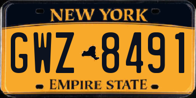 NY license plate GWZ8491