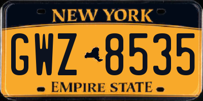 NY license plate GWZ8535