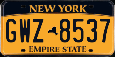 NY license plate GWZ8537