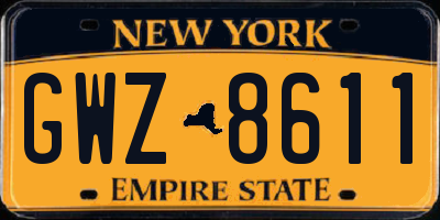 NY license plate GWZ8611