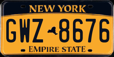 NY license plate GWZ8676