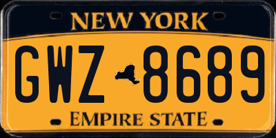 NY license plate GWZ8689