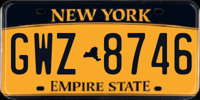 NY license plate GWZ8746