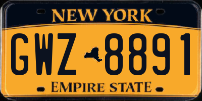 NY license plate GWZ8891