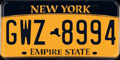 NY license plate GWZ8994