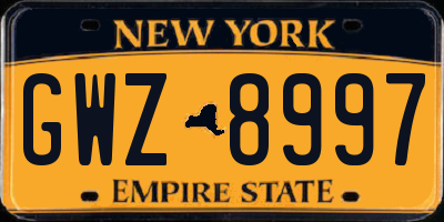 NY license plate GWZ8997