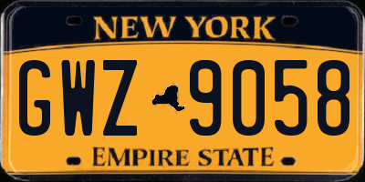 NY license plate GWZ9058