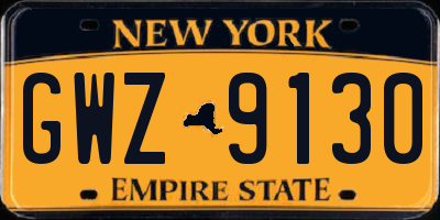 NY license plate GWZ9130
