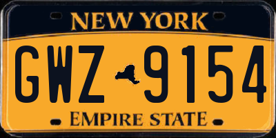 NY license plate GWZ9154