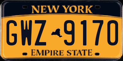 NY license plate GWZ9170