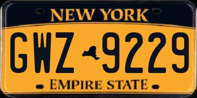 NY license plate GWZ9229