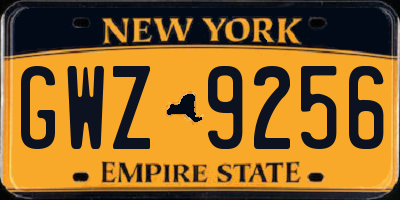 NY license plate GWZ9256