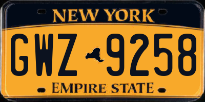 NY license plate GWZ9258