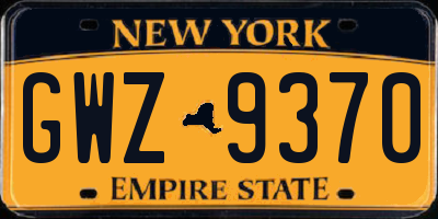 NY license plate GWZ9370