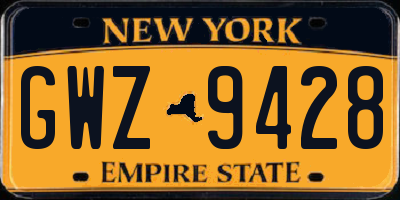 NY license plate GWZ9428