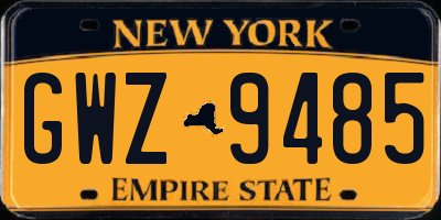 NY license plate GWZ9485