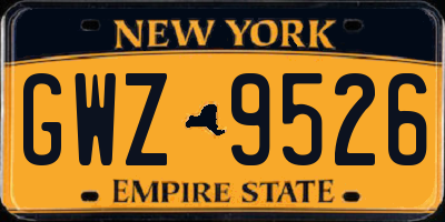 NY license plate GWZ9526