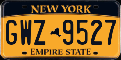 NY license plate GWZ9527