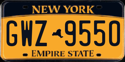NY license plate GWZ9550