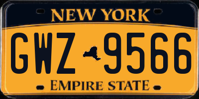 NY license plate GWZ9566