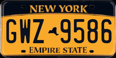 NY license plate GWZ9586