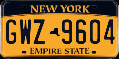 NY license plate GWZ9604