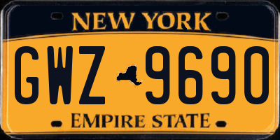 NY license plate GWZ9690