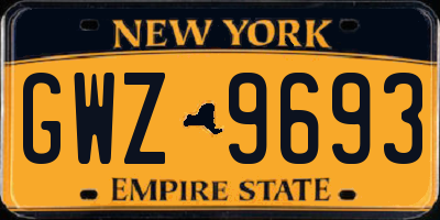 NY license plate GWZ9693