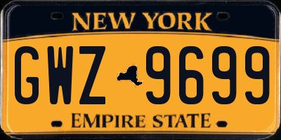 NY license plate GWZ9699
