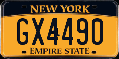 NY license plate GX4490