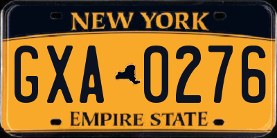 NY license plate GXA0276