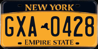 NY license plate GXA0428