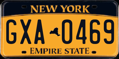 NY license plate GXA0469