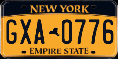 NY license plate GXA0776