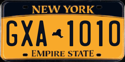 NY license plate GXA1010