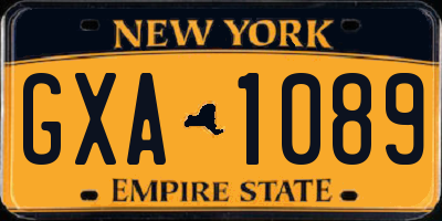 NY license plate GXA1089