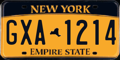 NY license plate GXA1214