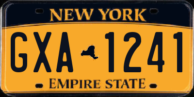 NY license plate GXA1241