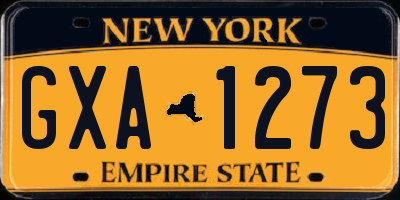 NY license plate GXA1273