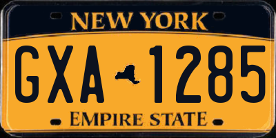 NY license plate GXA1285