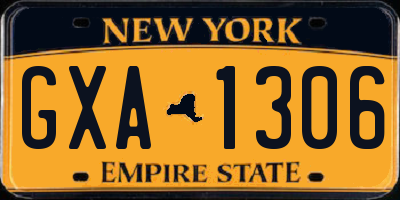 NY license plate GXA1306