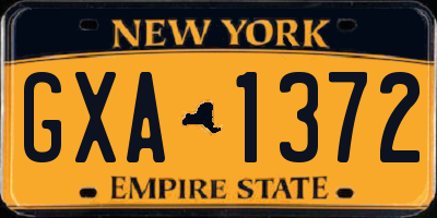 NY license plate GXA1372