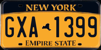 NY license plate GXA1399