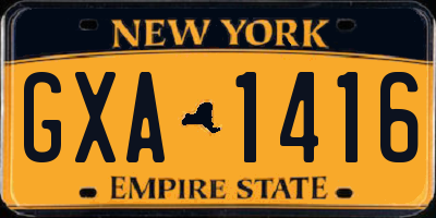NY license plate GXA1416