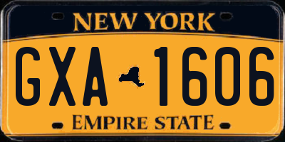 NY license plate GXA1606