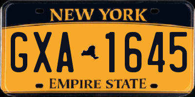 NY license plate GXA1645