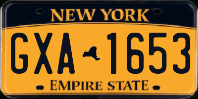 NY license plate GXA1653