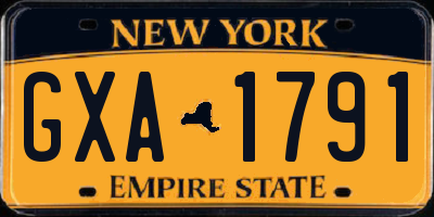 NY license plate GXA1791